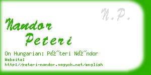 nandor peteri business card